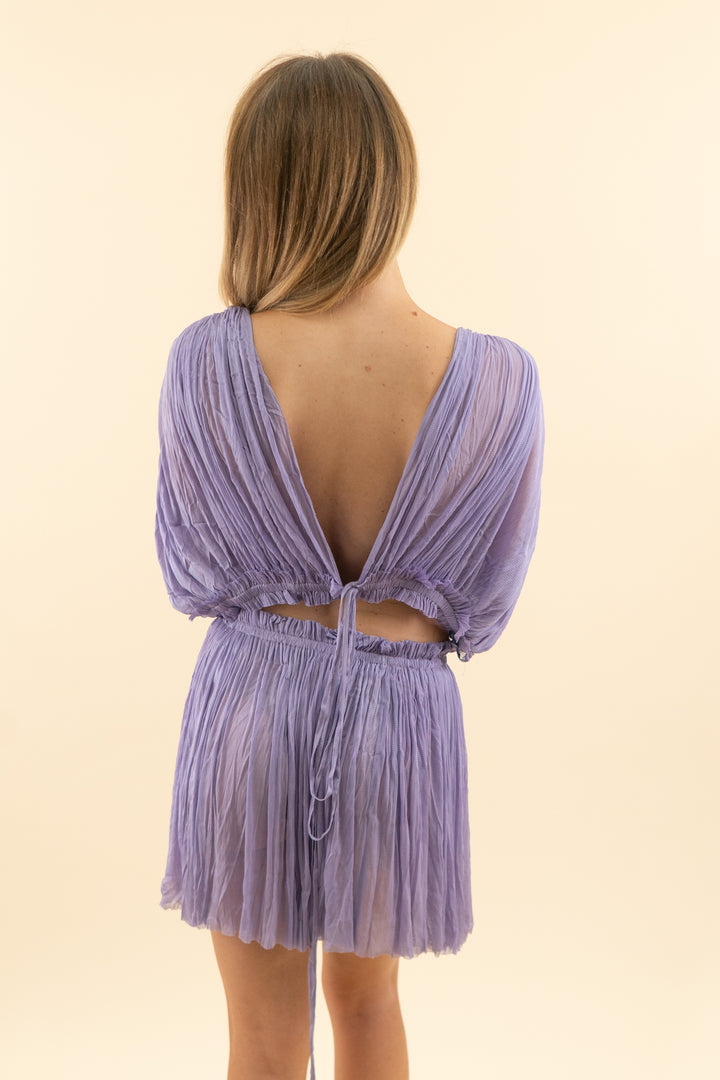AUCTION elena makri purple mesh flowy set (os; retail $1,150)
