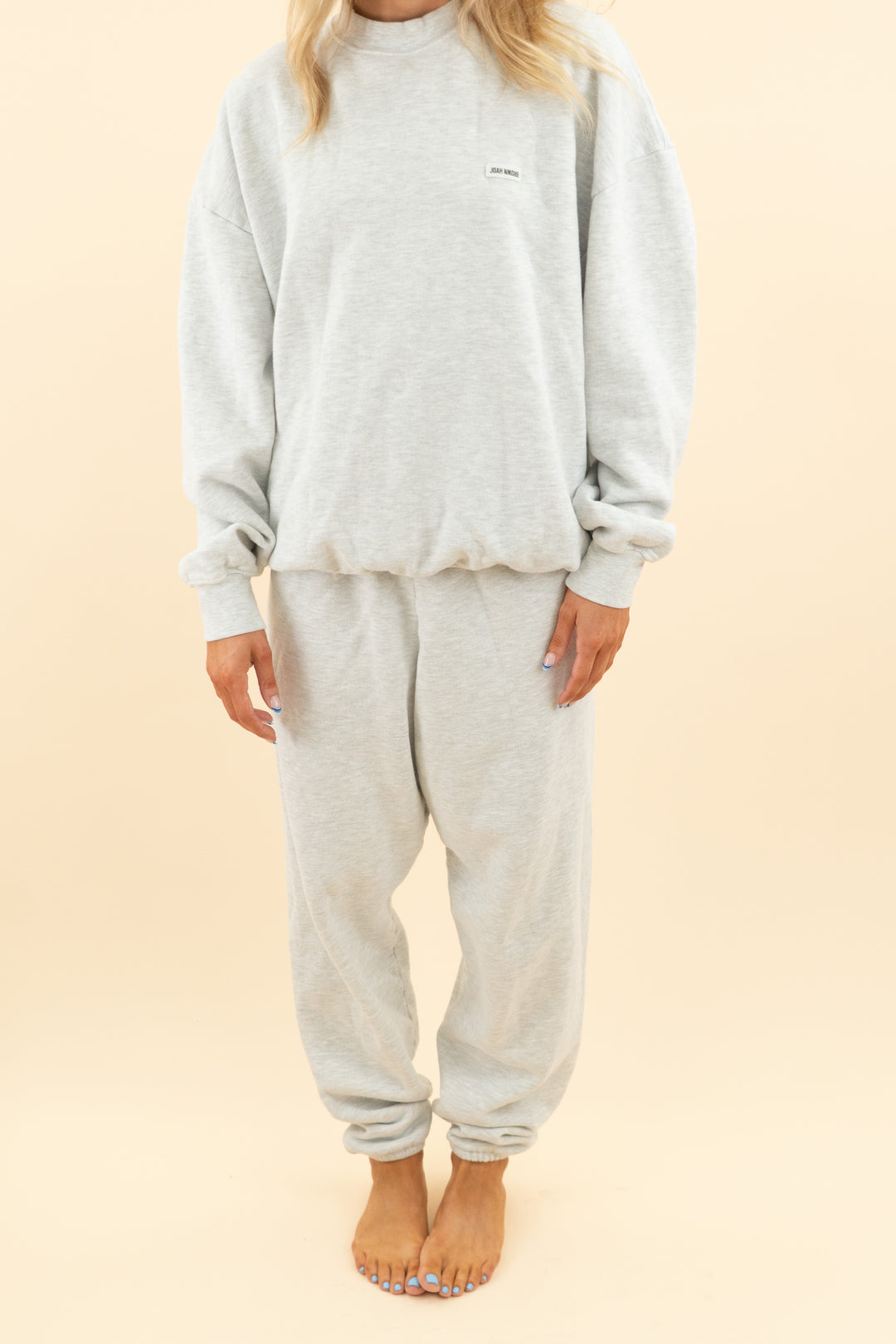 AUCTION joah brown light grey crewneck sweat set (os)