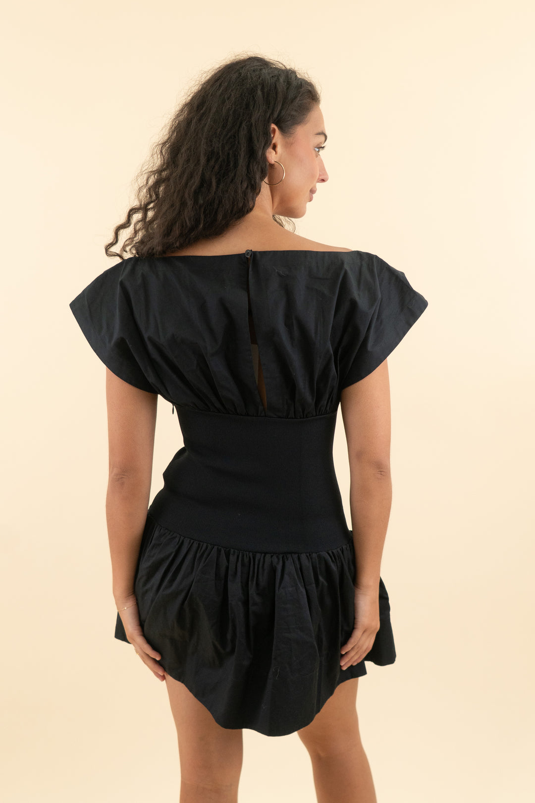 helsa black rib mix shirting mini dress* (s; retail $278)