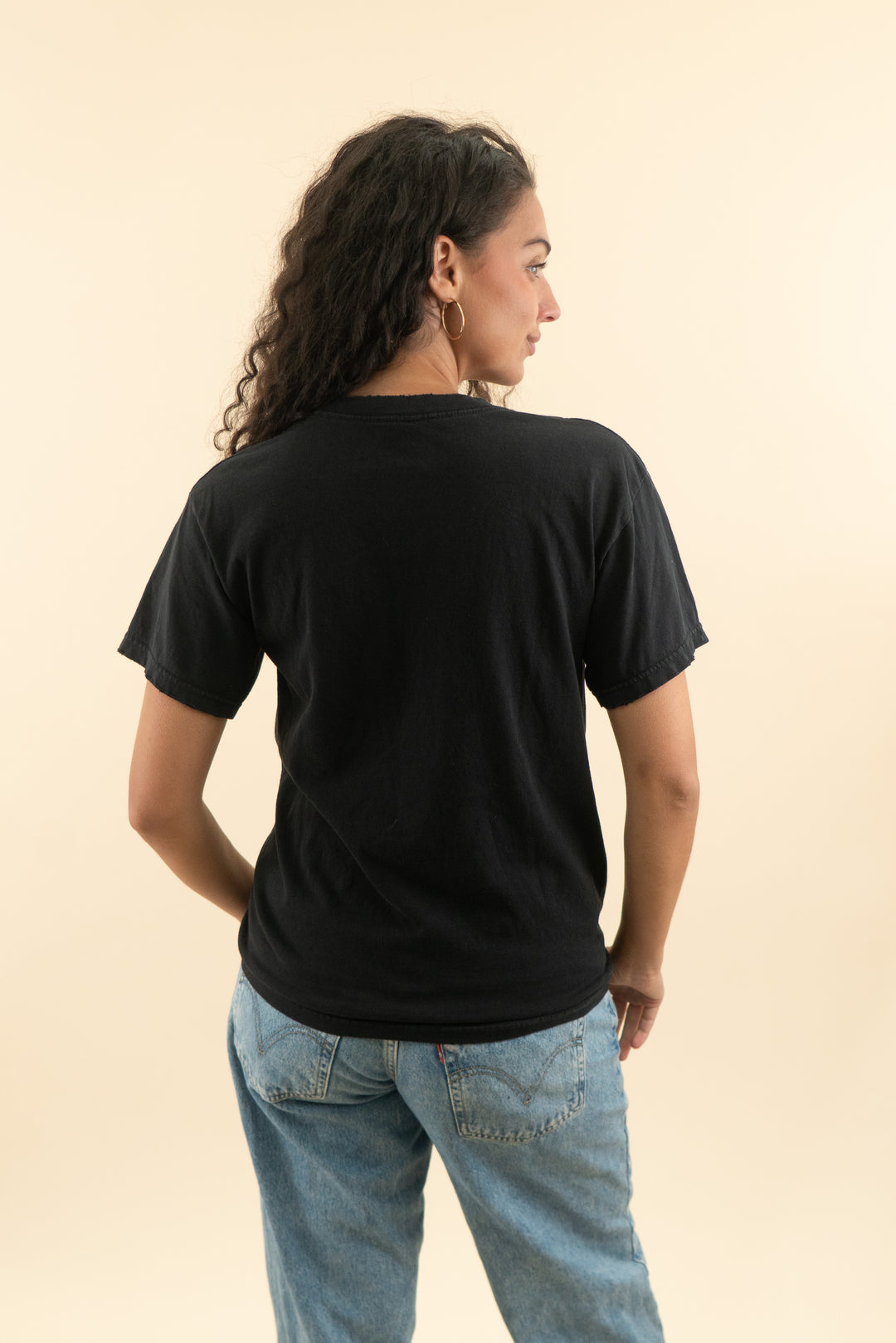 AUCTION rolling stones black band logo tee (m)