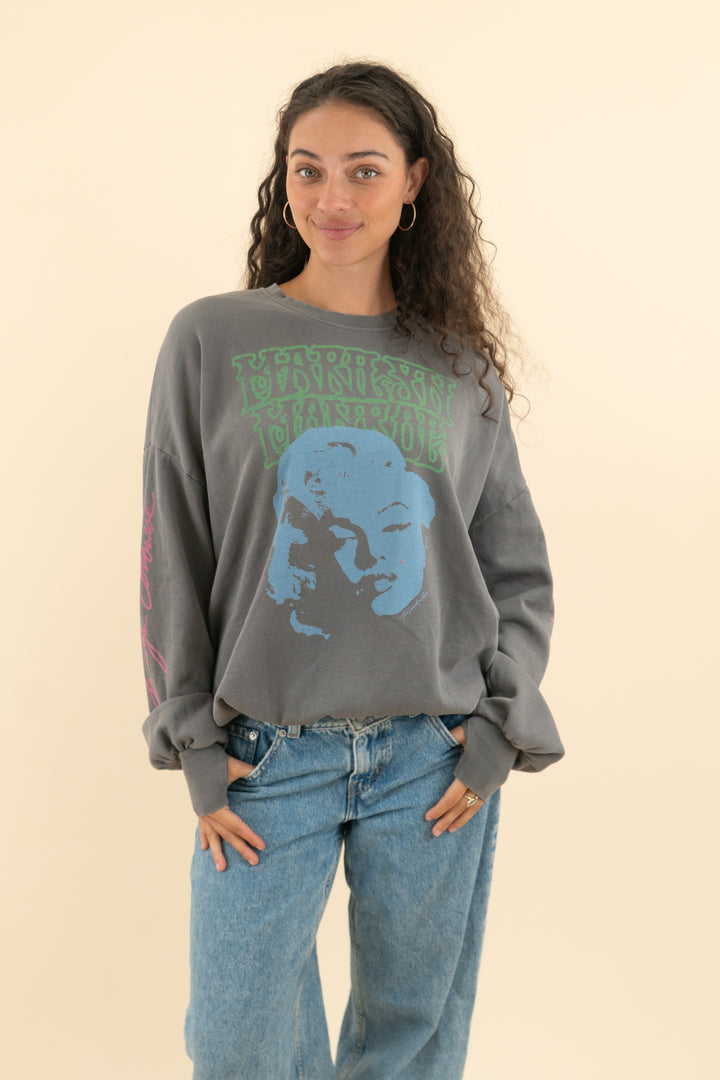 AUCTION the laundry room grey marilyn monroe graphic crew neck sweatshirt (s)