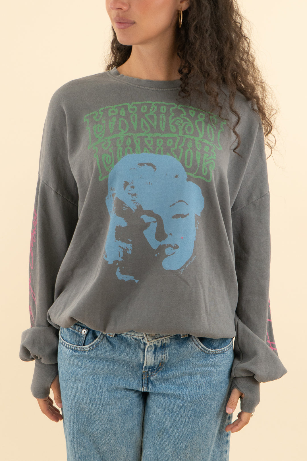 AUCTION the laundry room grey marilyn monroe graphic crew neck sweatshirt (s)