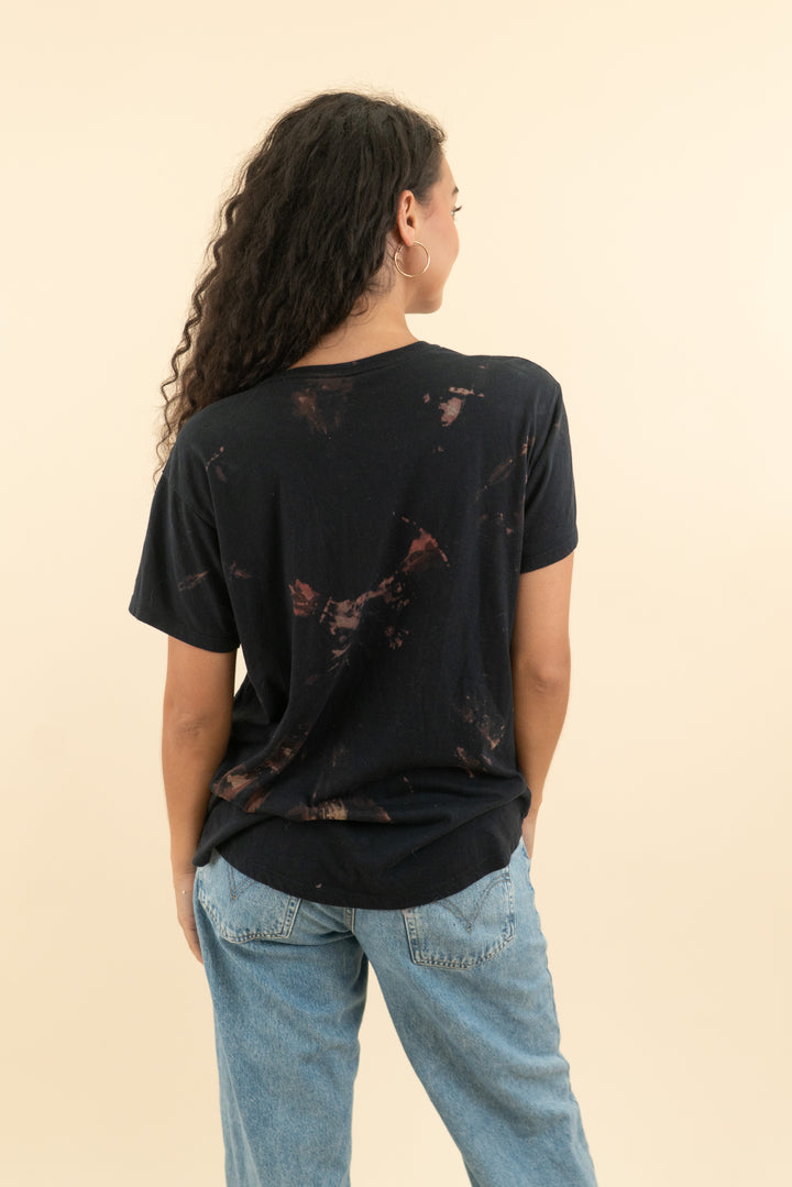 the laundry room black acid wash gemini graphic tee (m; retail $59)