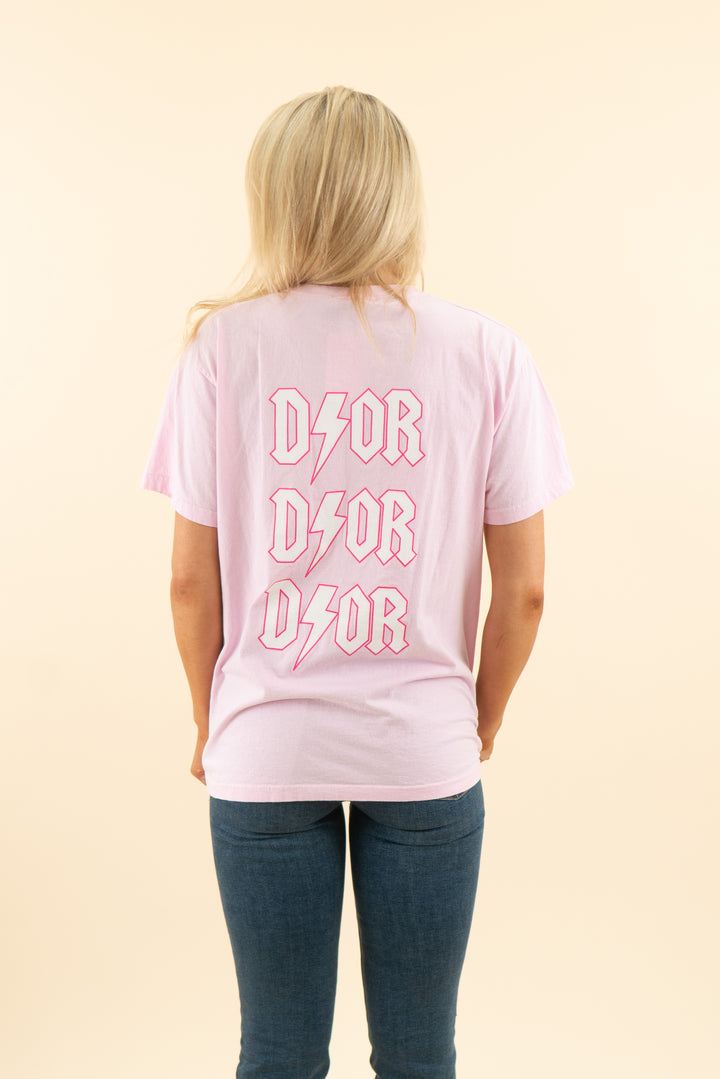 AUCTION missy empire light pink lightning graphic tee (4)