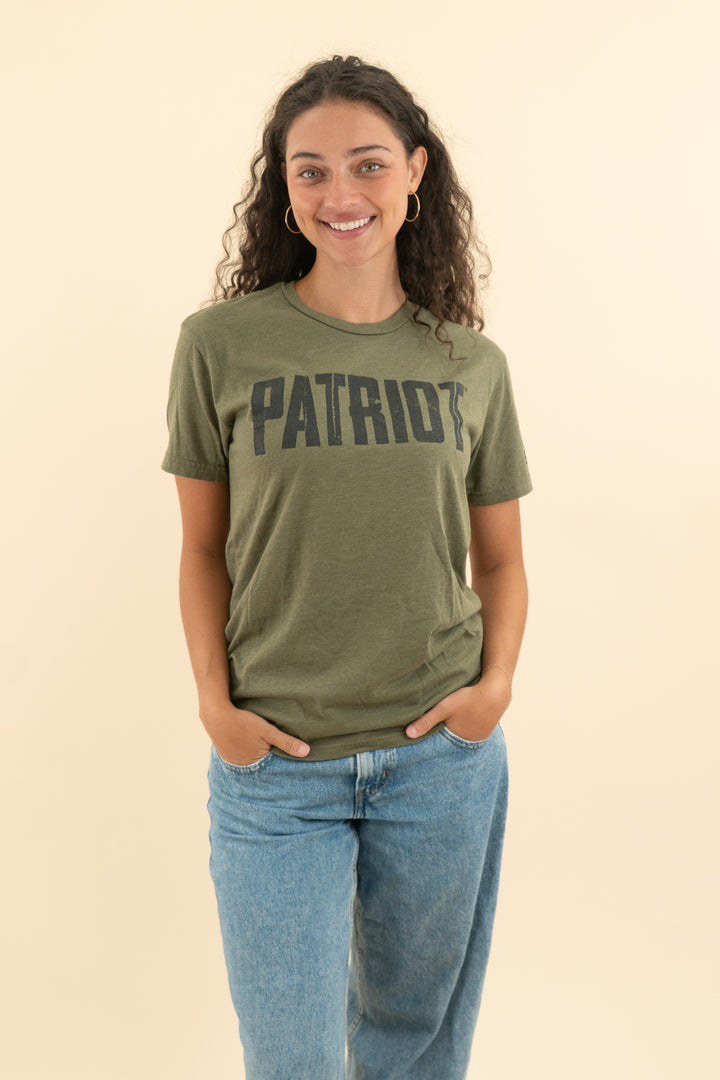 AUCTION next level apparel army green "patriot" graphic tee (s)