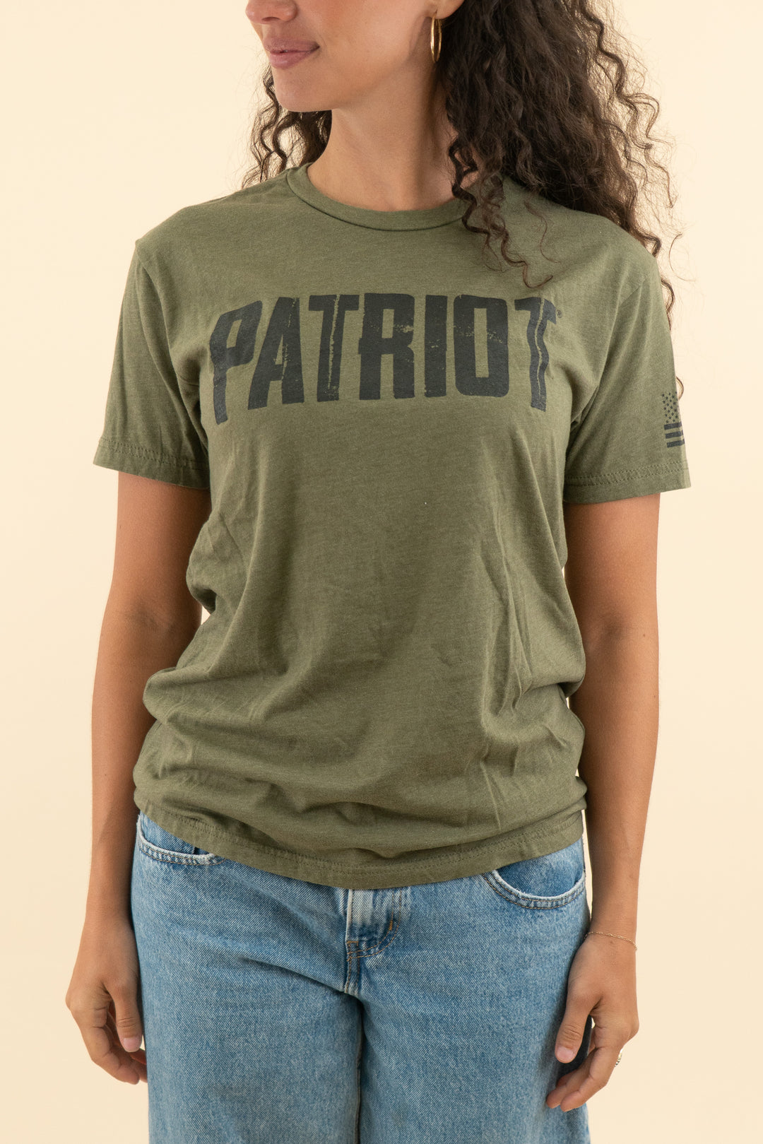 AUCTION next level apparel army green "patriot" graphic tee (s)
