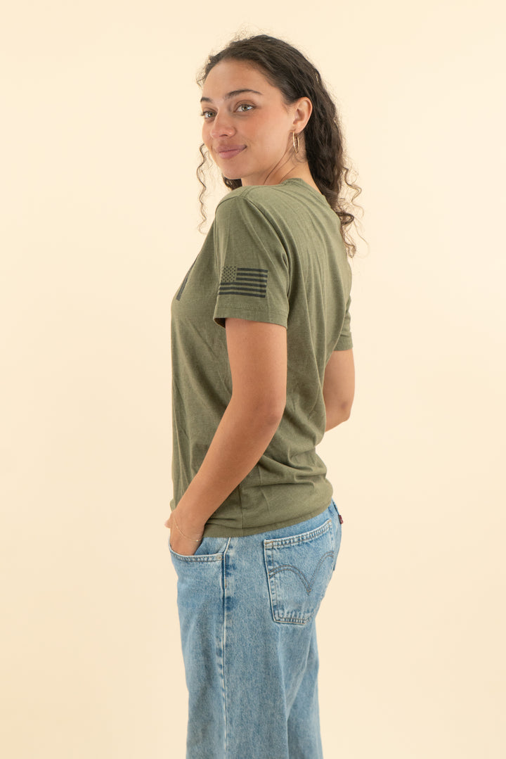 AUCTION next level apparel army green "patriot" graphic tee (s)