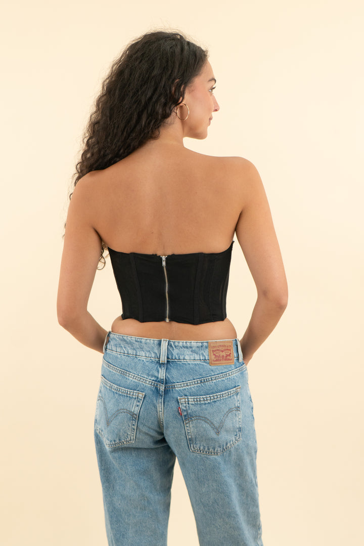 black mesh corset top (s; retail $50)