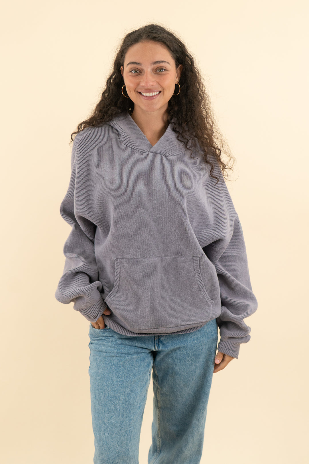 alo lavender purple ribbed hoodie (s; retail $138)