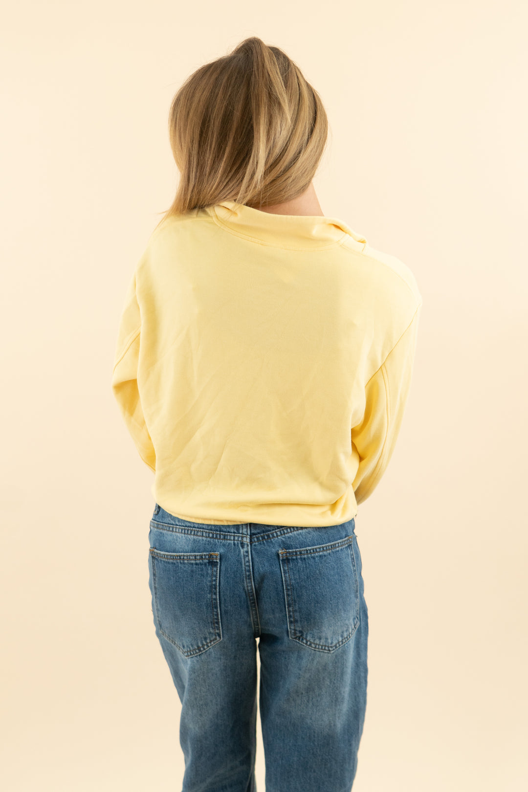 salt project yellow cropped quarter zip (s; retail $78)