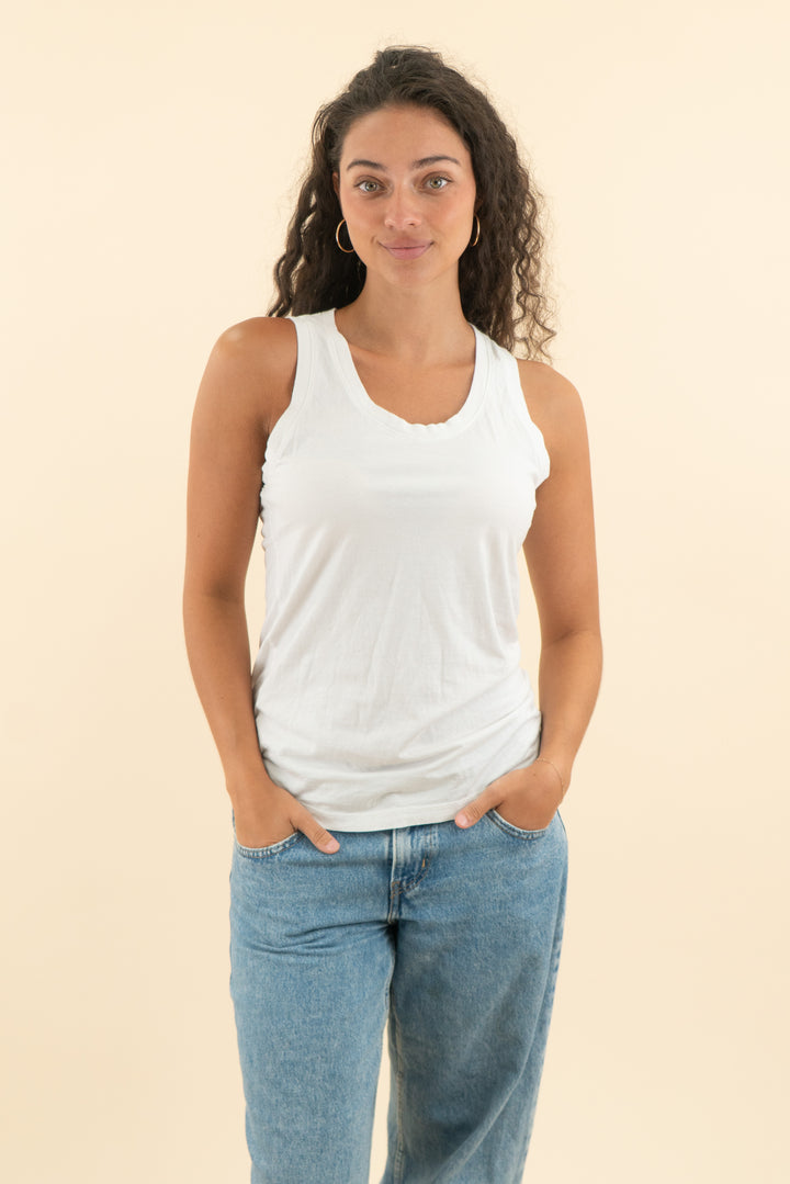 adriano goldschmied white tank top (s; retail $68)
