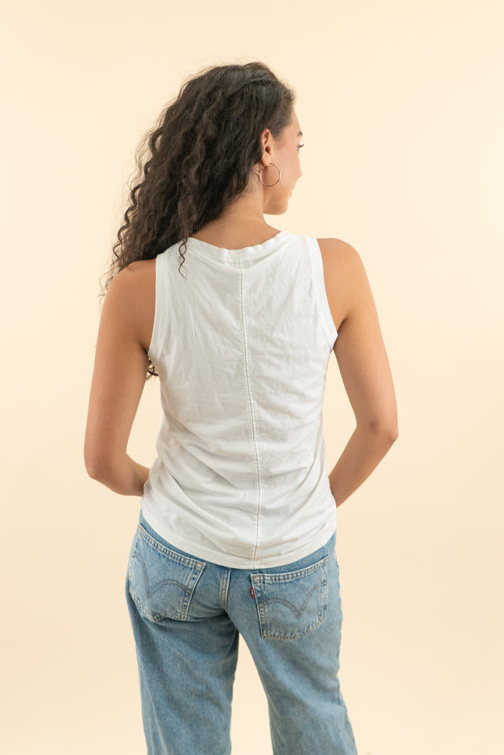 adriano goldschmied white tank top (s; retail $68)