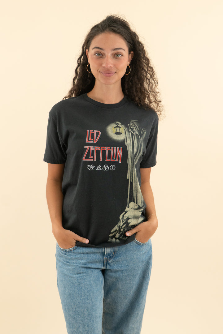 led zeppelin black hermit graphic tee (l)