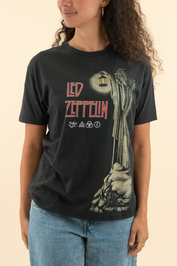 led zeppelin black hermit graphic tee (l)