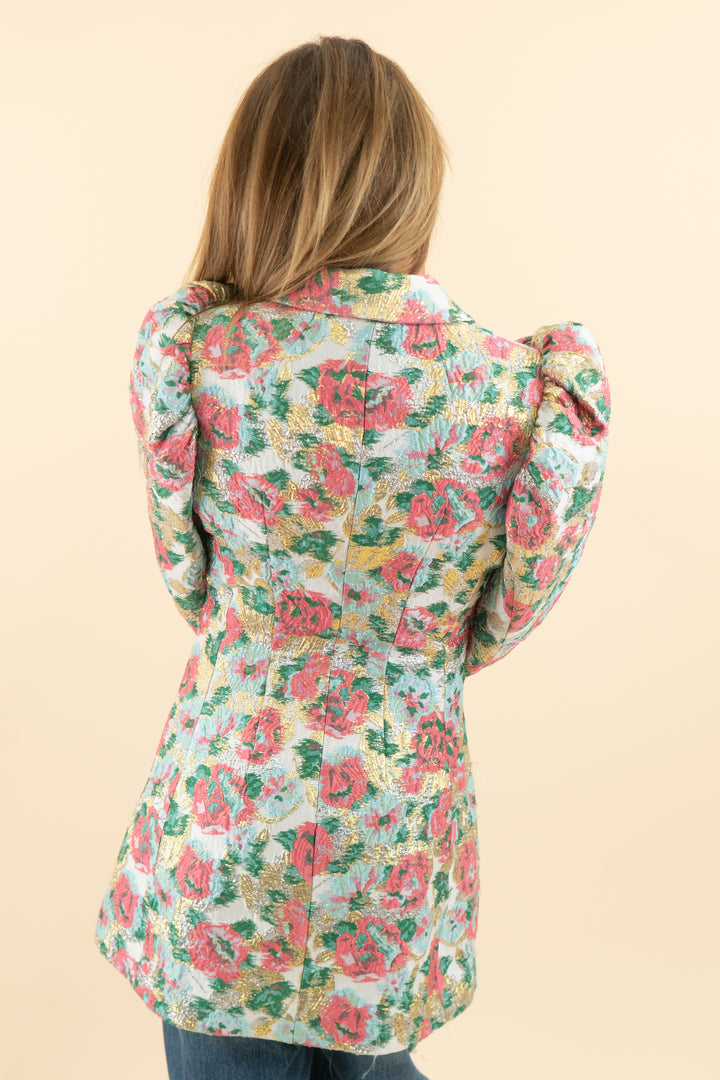AUCTION rotate floral shimmer blazer dress (4)