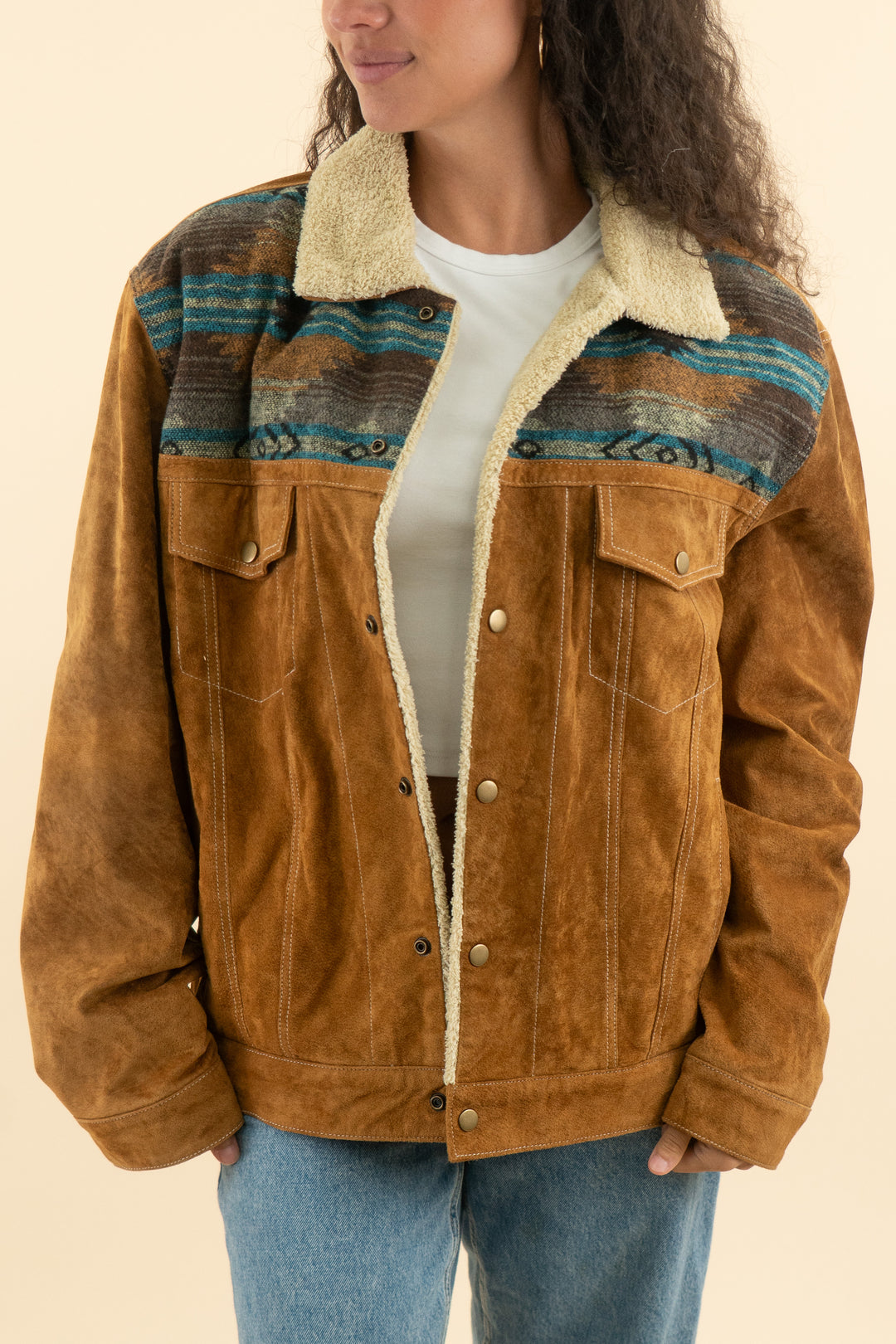 AUCTION scully brown suede western jacket (l)
