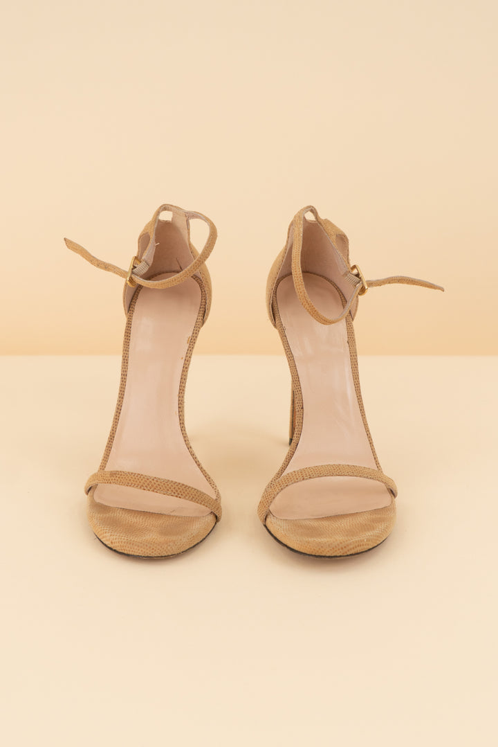 stuart weitzman tan textured high heels (8; retail $495)
