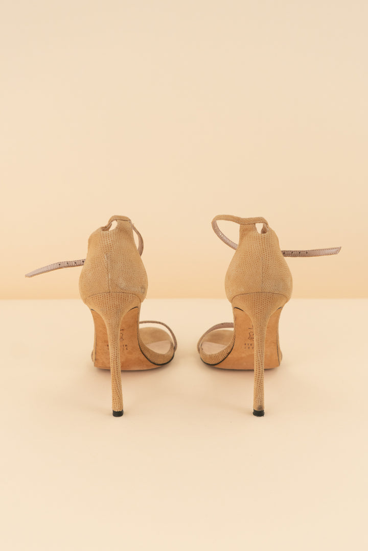 stuart weitzman tan textured high heels (8; retail $495)