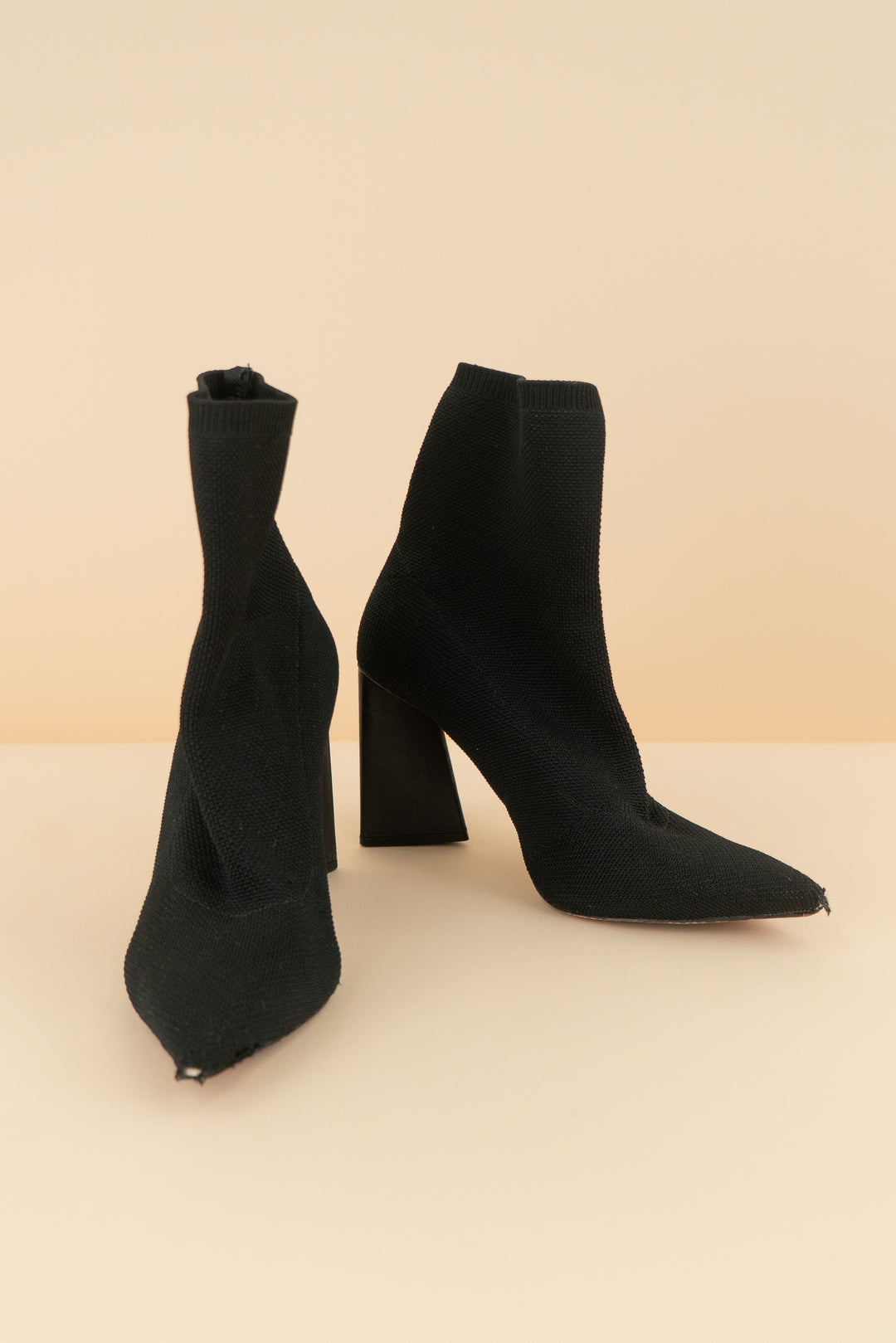 AUCTION schutz black knit sock high heel bootie (8.5)