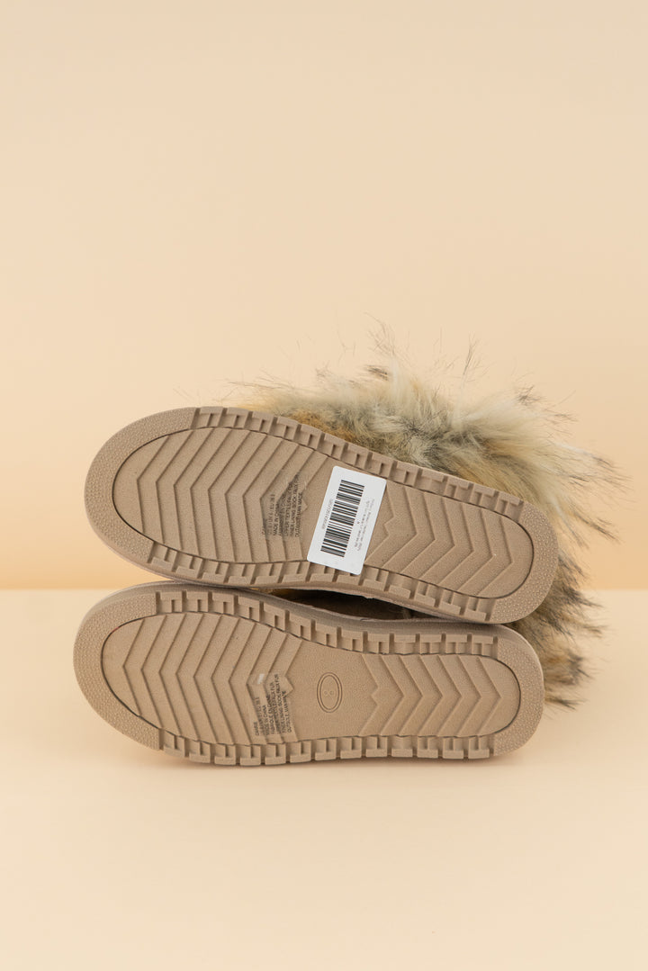 light tan suede fur booties (8)