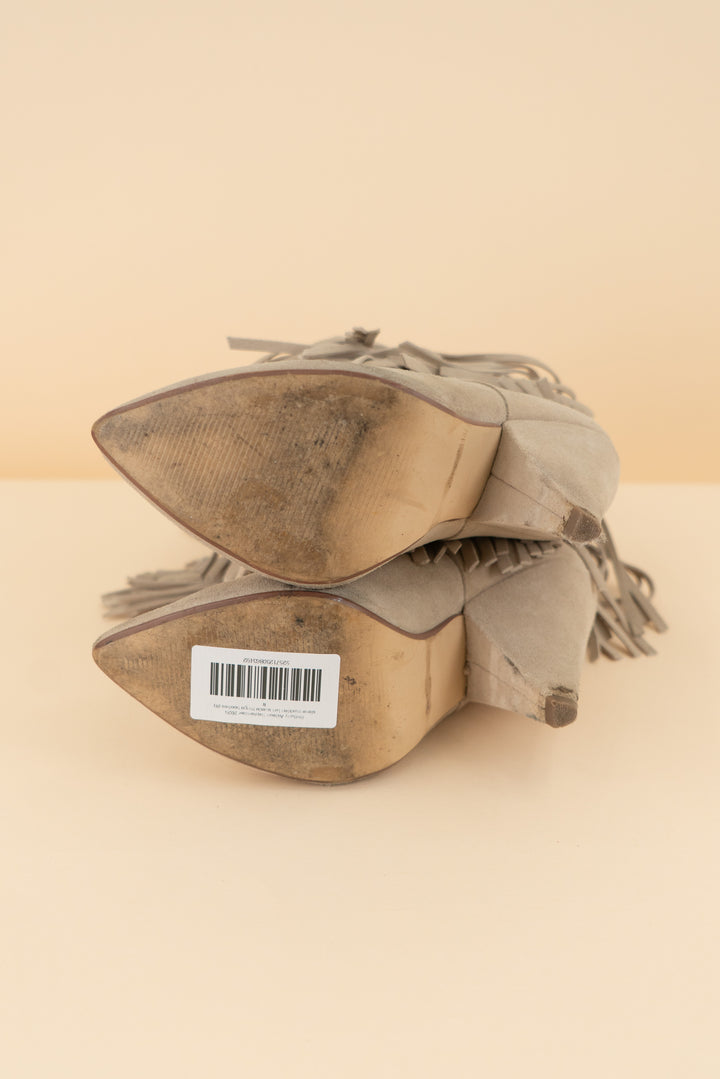 AUCTION steve madden tan suede fringe booties (8)