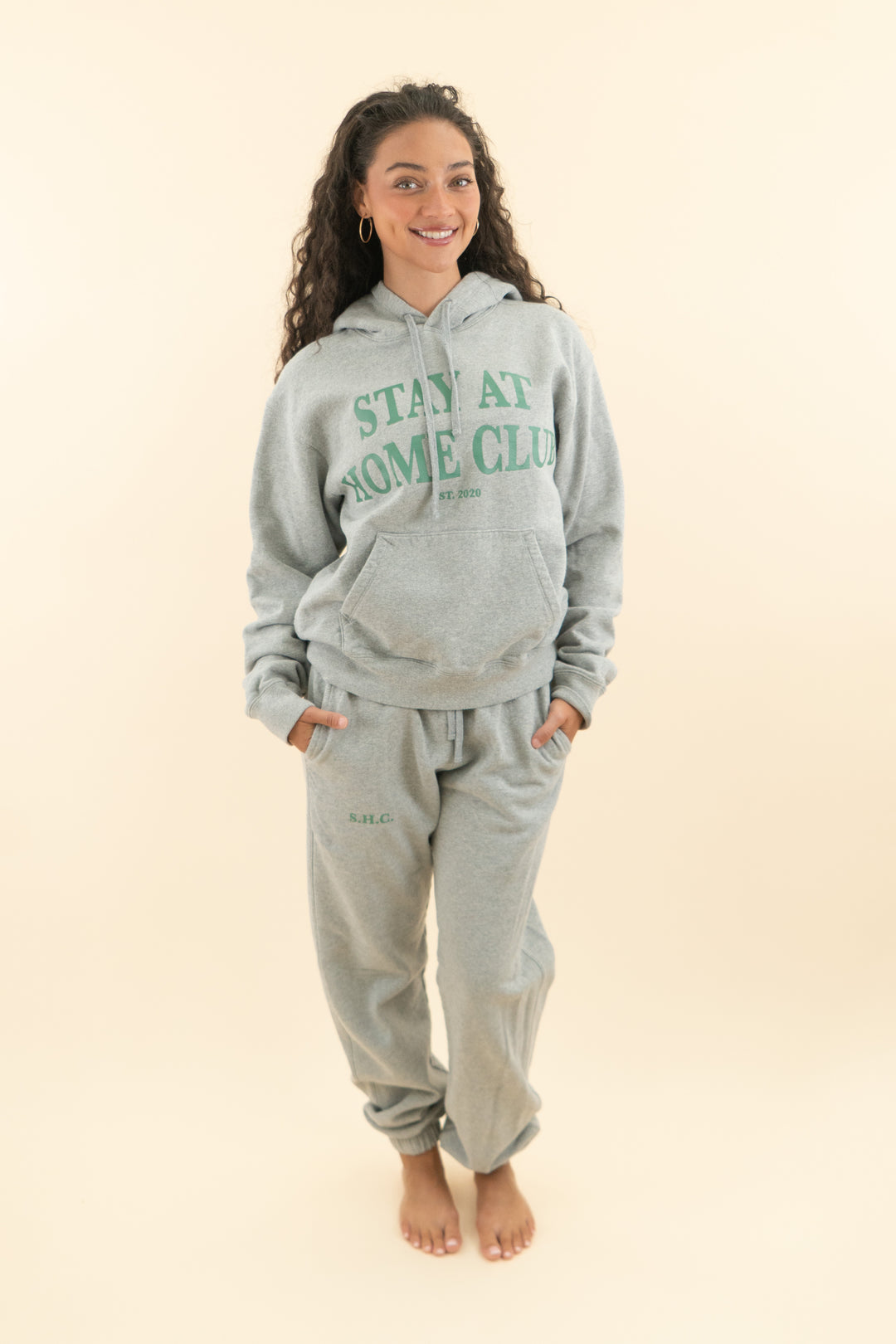 AUCTION hommebody grey "stay at home club" hoodie and jogger set (m)