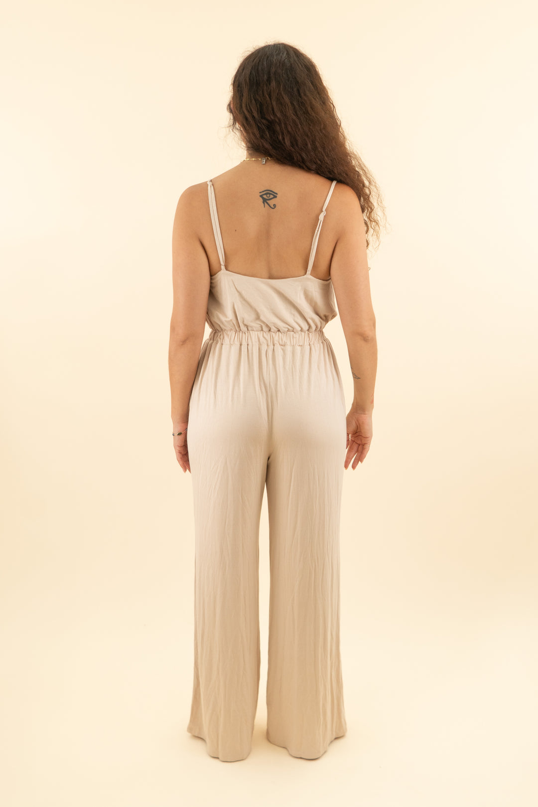 privacy please tan tank cowl neck jumpsuit (s; retail $170)