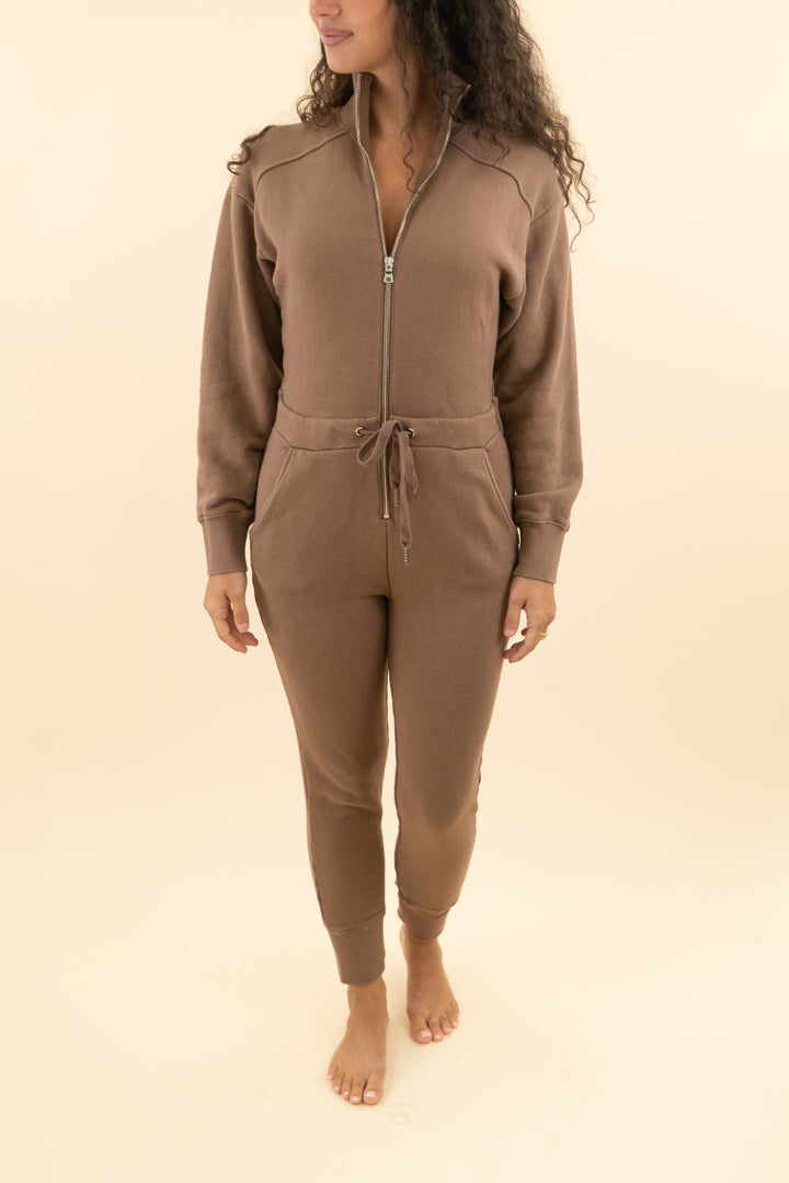 marissa webb brown sweat jumpsuit (m; retail $345)*