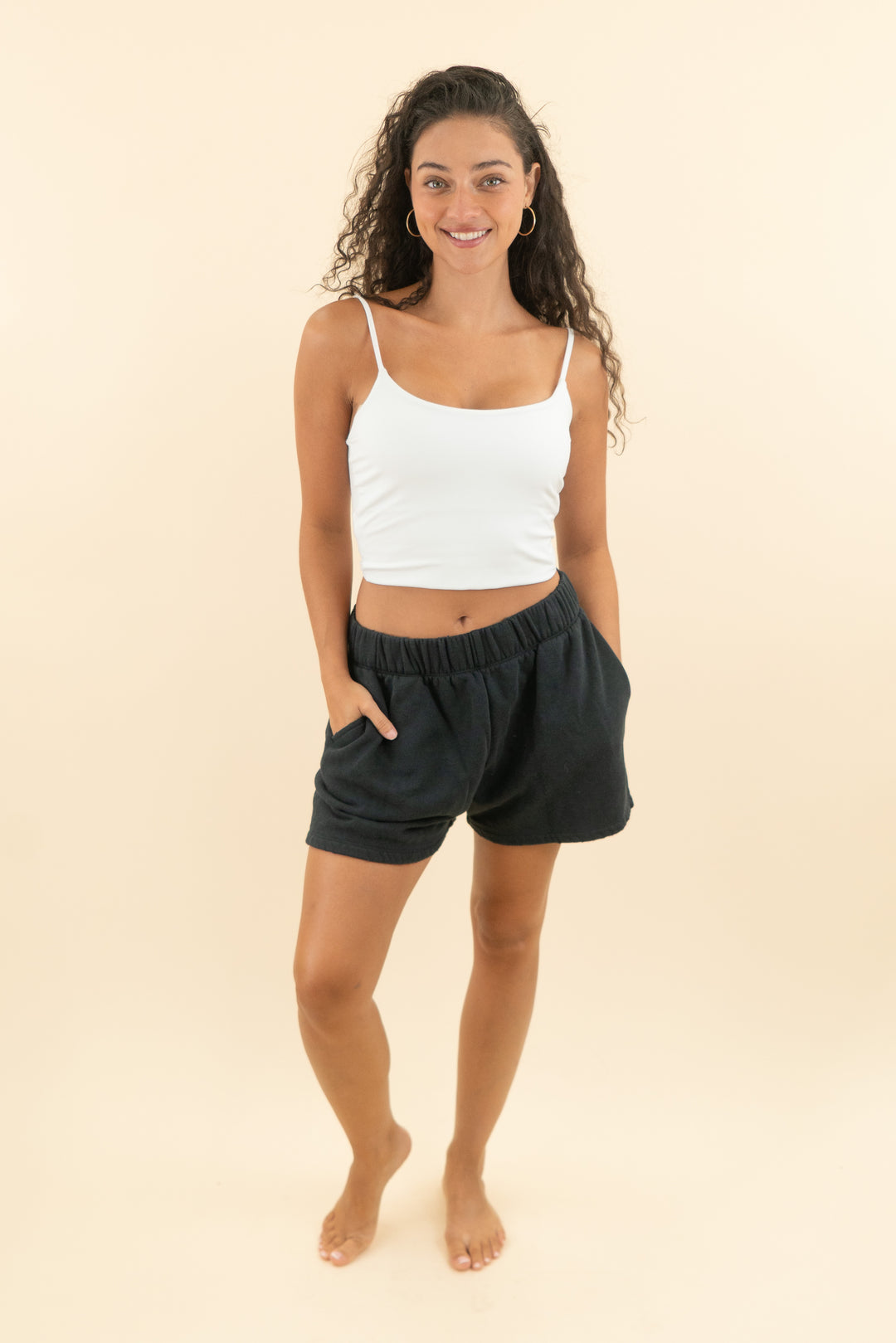 nuuds black sweat shorts (s; retail $62)