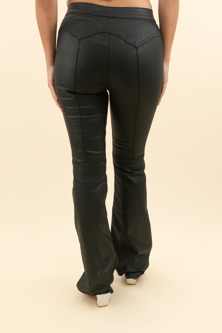 idyllwild black high rise boot cut lace up jean (2; retail $89.99)