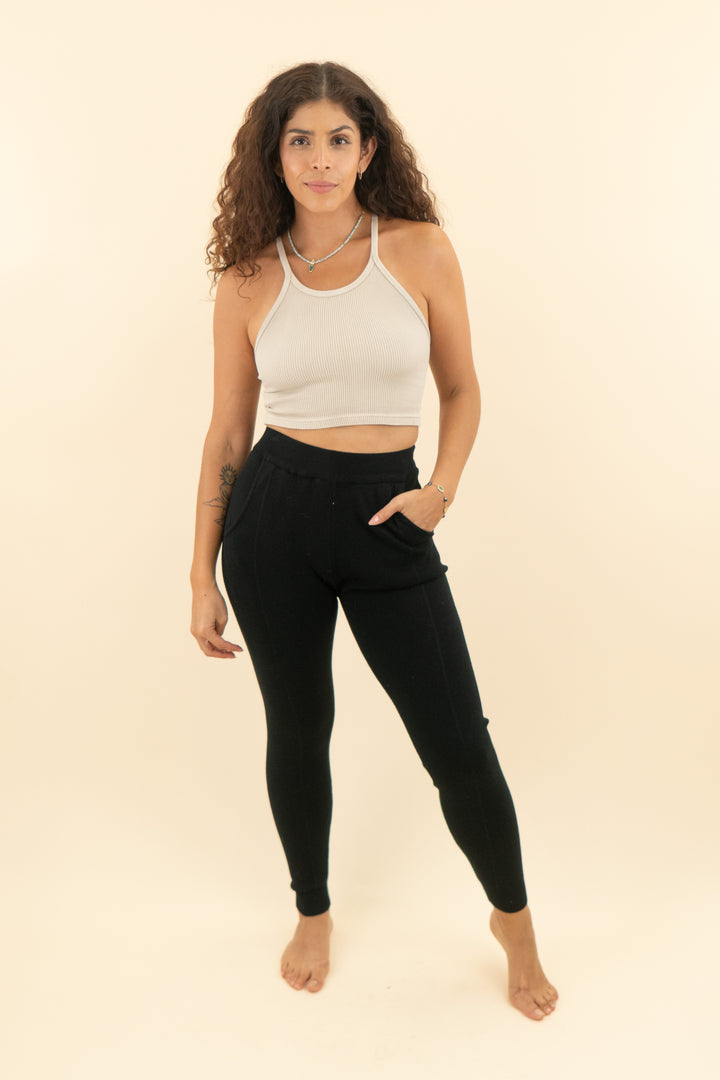 jlux label black ribbed joggers (s; retail $80)