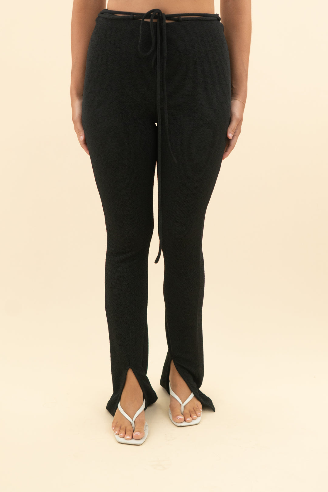 camila coelho black textured pants (s; retail $179)