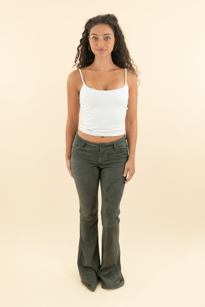 alice + olivia grey suede flare pants (4; retail $1200)