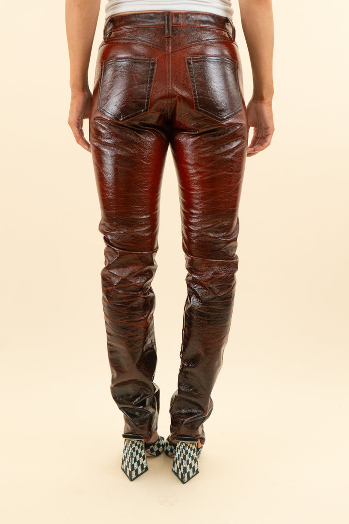 AUCTION isabel marant cherry faux patent leather pants (38)