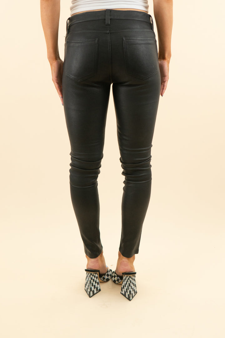 all saints black lamb leather pants (27; retail $499)