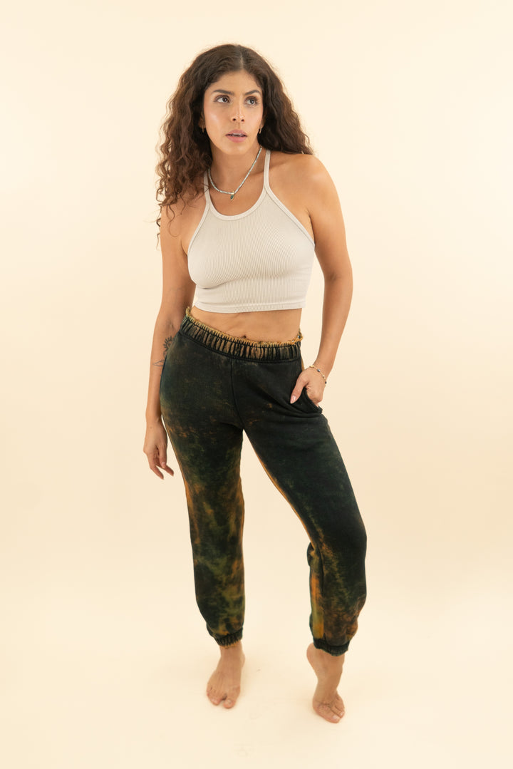 cotton citizen black bleach tie dye joggers (s; retail $195)
