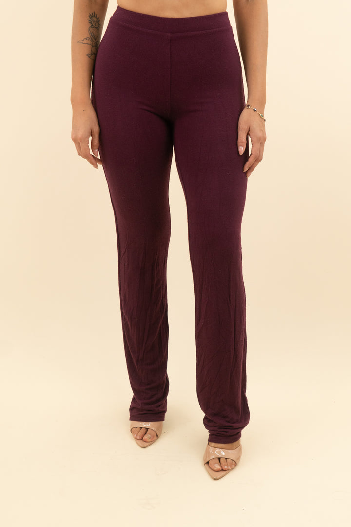 naked wardrobe plum super soft wide leg lounge pants (s; retail $68)