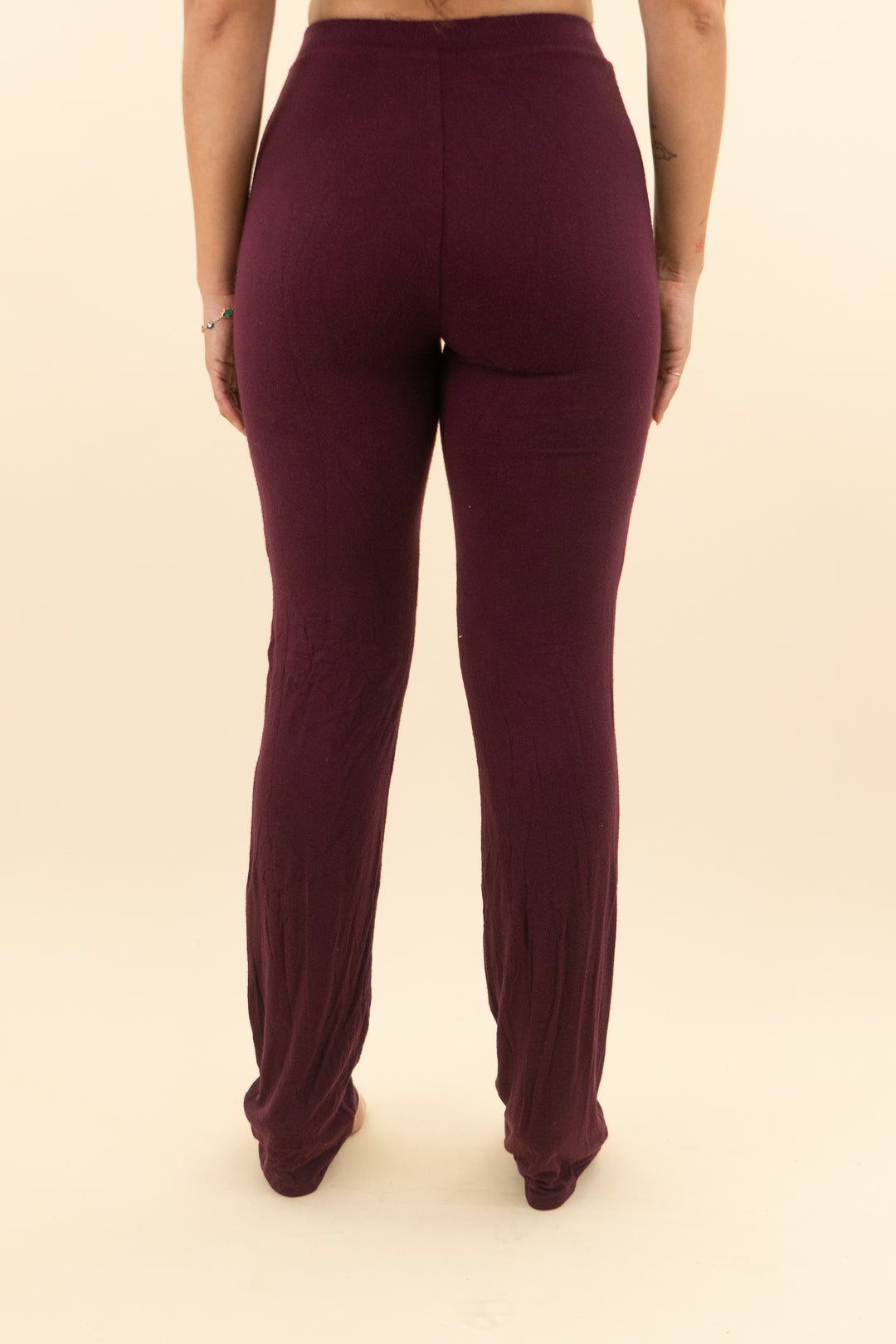 naked wardrobe plum super soft wide leg lounge pants (s; retail $68)