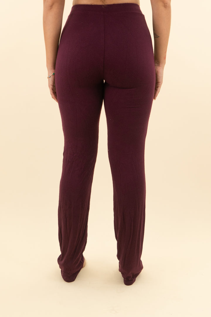 naked wardrobe plum super soft wide leg lounge pants (s; retail $68)