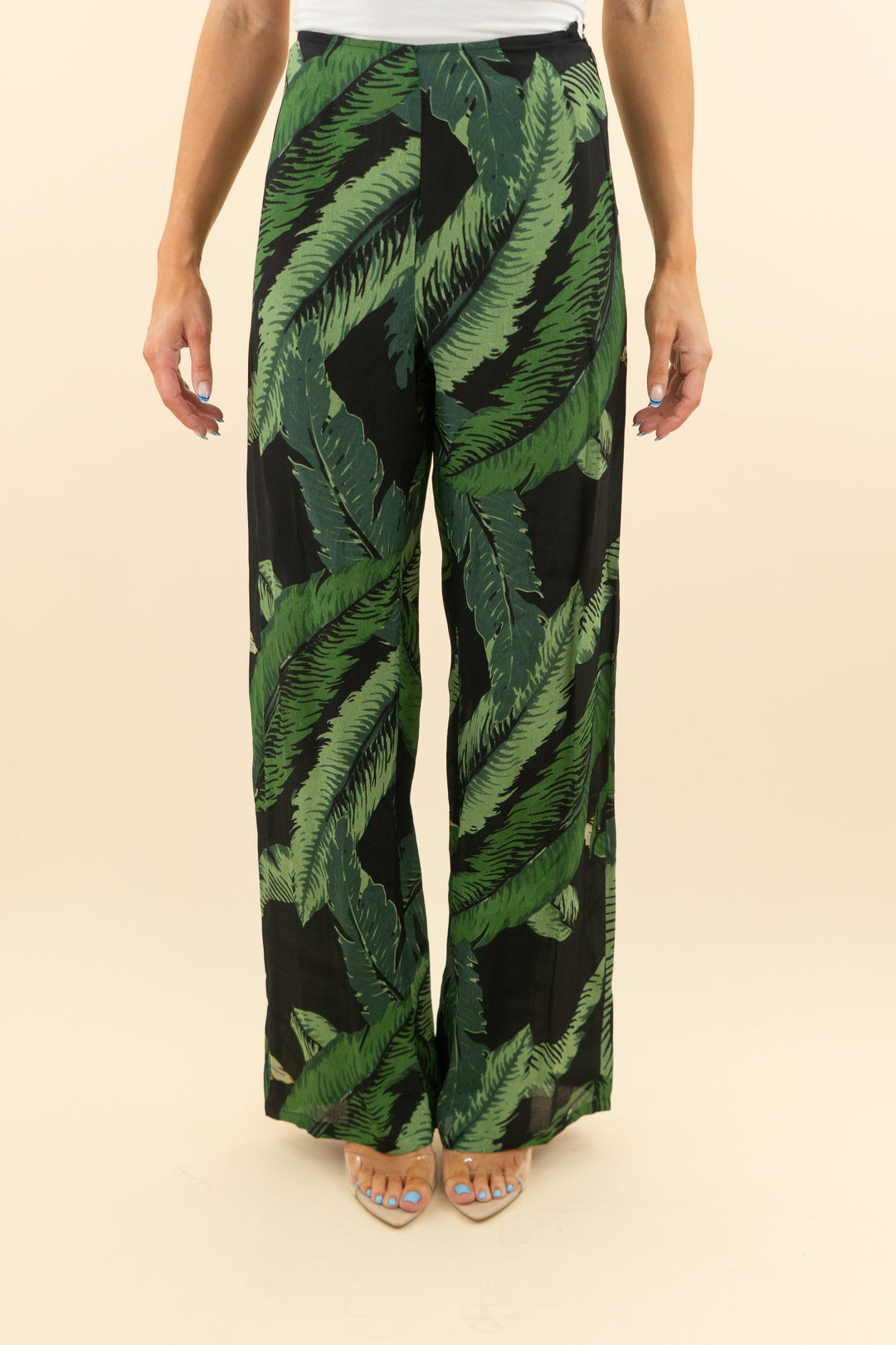 beach riot green leaf print pants (s; retail $110)