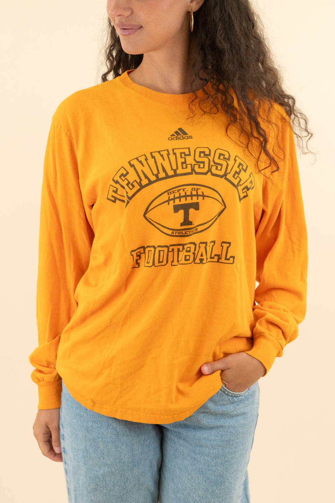 orange tennessee long sleeve football t-shirt (m; retail $55)