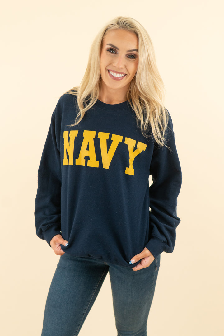 AUCTION gildan us navy crewneck sweatshirt (m)