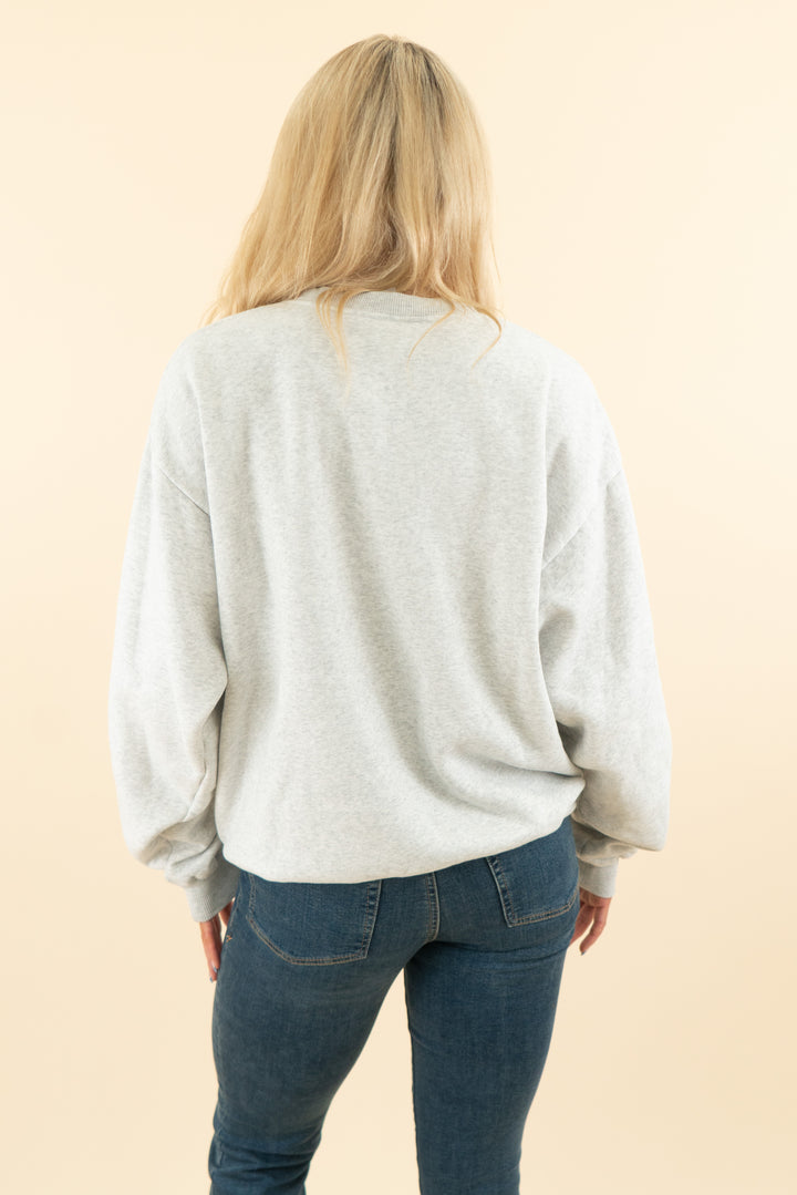 bo+tee heathered grey crew neck "sporting club" sweatshirt (l; retail $75)
