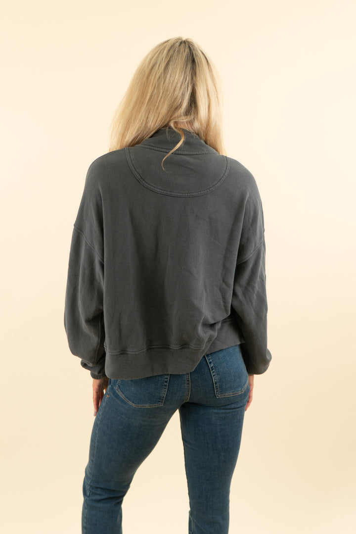 aerie charcoal grey quarter zip (s; retail $69.95)