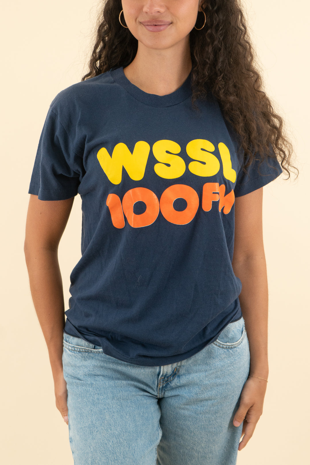 wssl 100 fm navy radio t-shirt (s; retail $30)