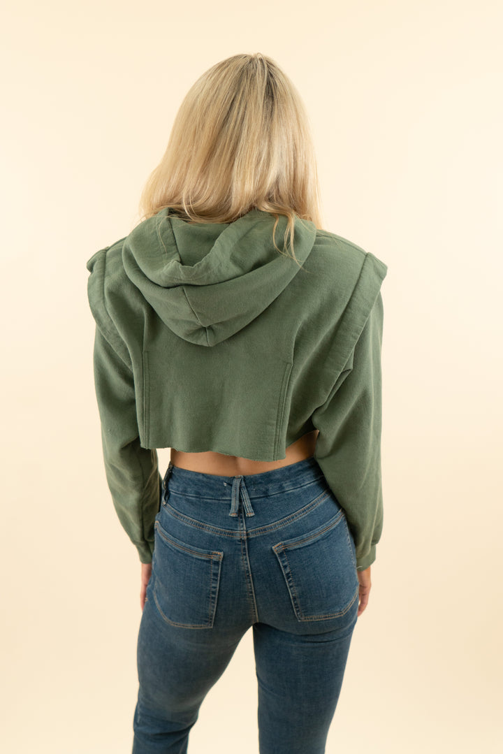 AUCTION ronny kobo army cropped hoodie (m)