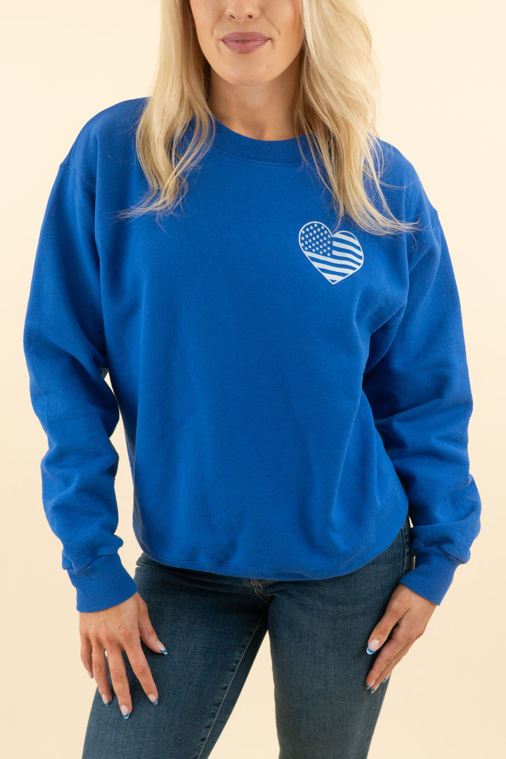 AUCTION cobalt blue "nobody likes an asshole" crewneck sweatshirt (s)