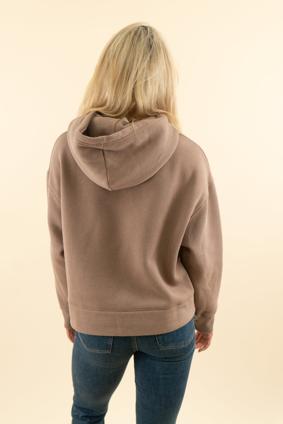 zara brown boxy hooded sweatshirt (m; retail $49.90)