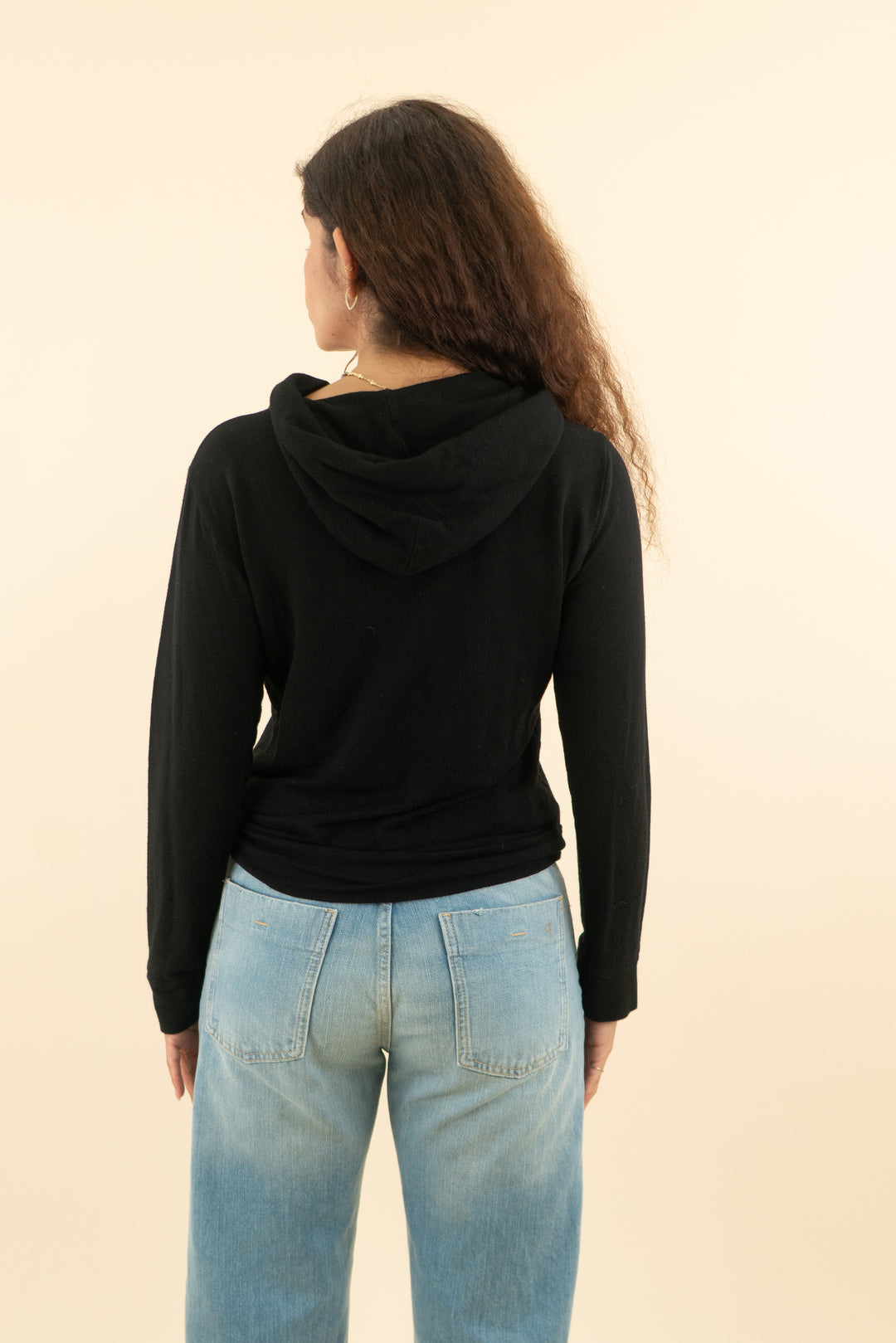 monrow black pullover hoodie (s; retail $146)