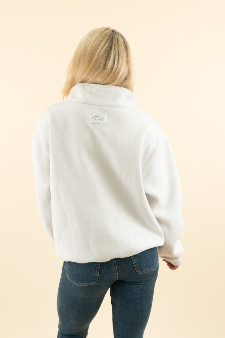 atoir x rozalia light grey collared sweatshirt (m; retail $170)